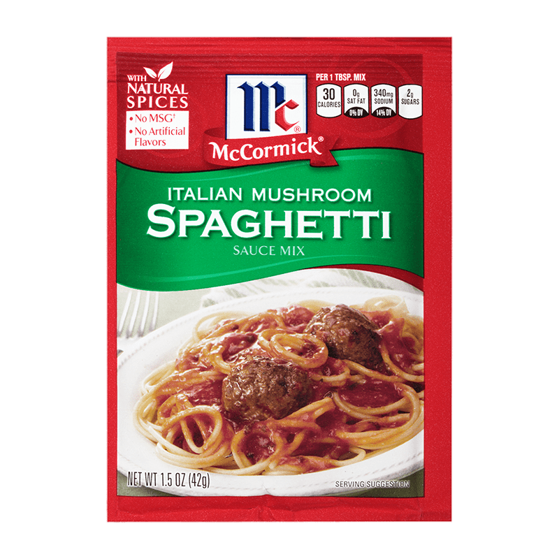 McCormick® Italian Style Spaghetti Sauce Mix With Mushrooms