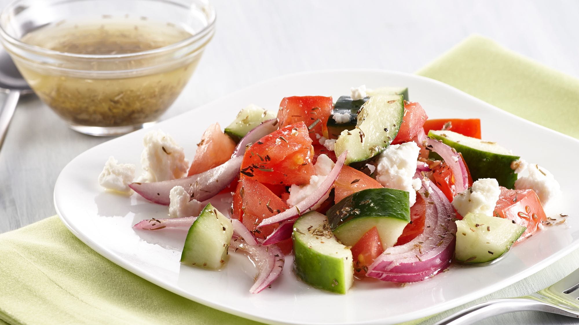 GREEK VEGETABLE SALAD WITH HERB VINAIGRETTE