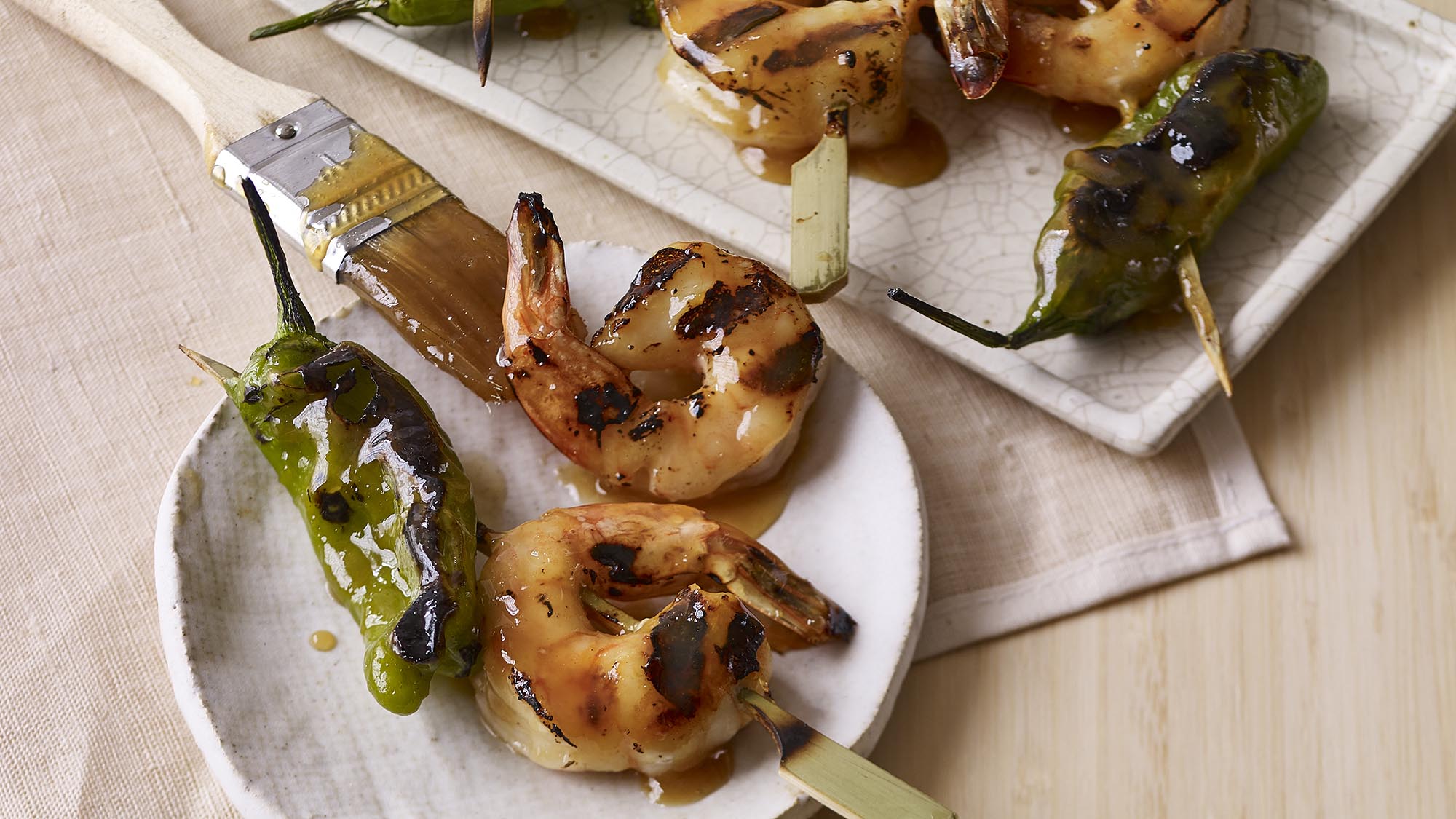 MISO SHRIMP & SHISHITO PEPPER YAKITORI