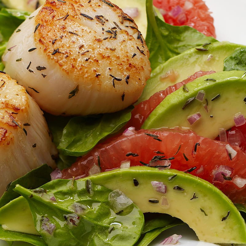 SEARED SCALLOPS WITH RED GRAPEFRUIT AVOCADO SALAD | McCormickAsia.com